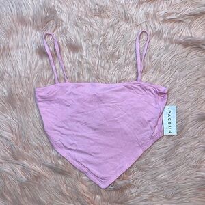 NWT‎ PacSun Pink Knot Back Bandana Fitted Cropped Tank Size XS